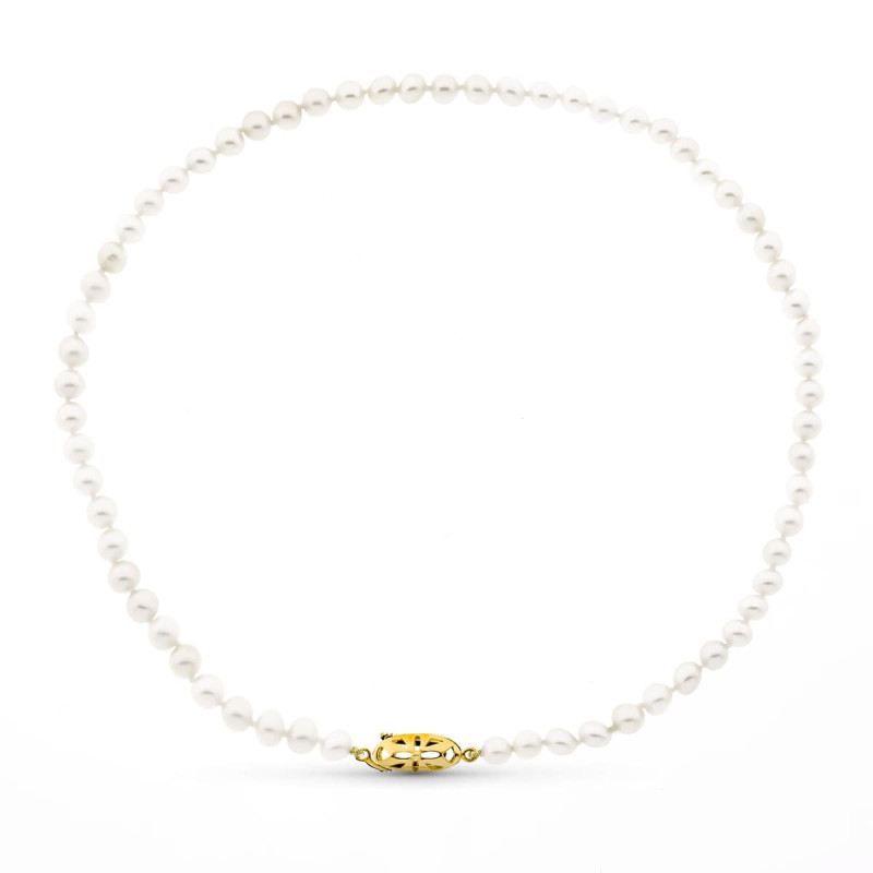18K GARGANTILLA PERLA CULTIVADA BROCHE TIMON ORO AMARILLO 40CM