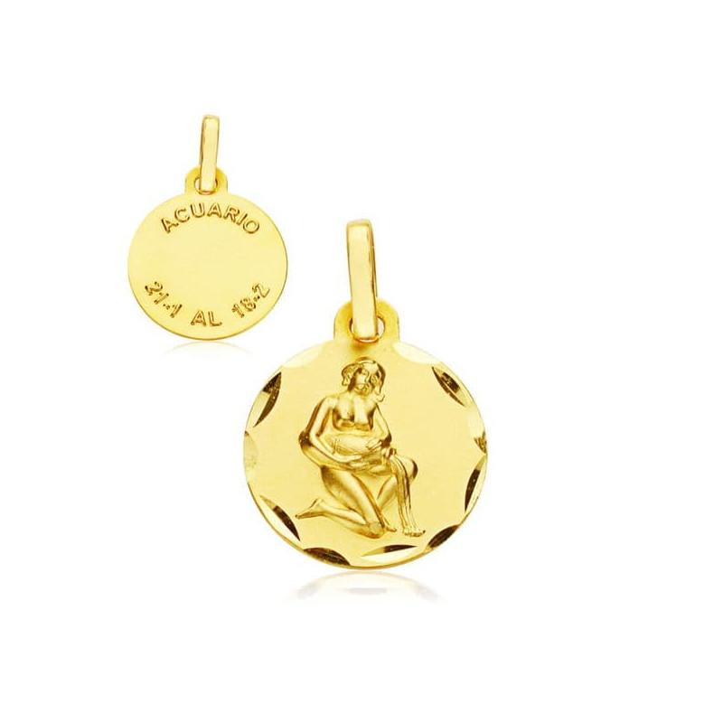 18K HOROSCOPO ORO AMARILLO 13 MM ACUARIO