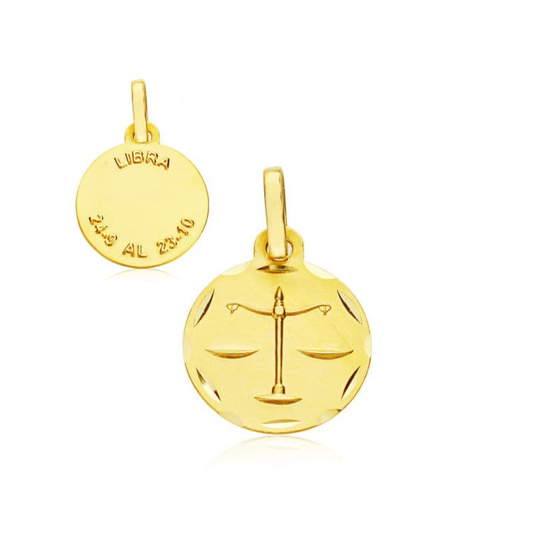 18K HOROSCOPO ORO AMARILLO LIBRA 13 MM