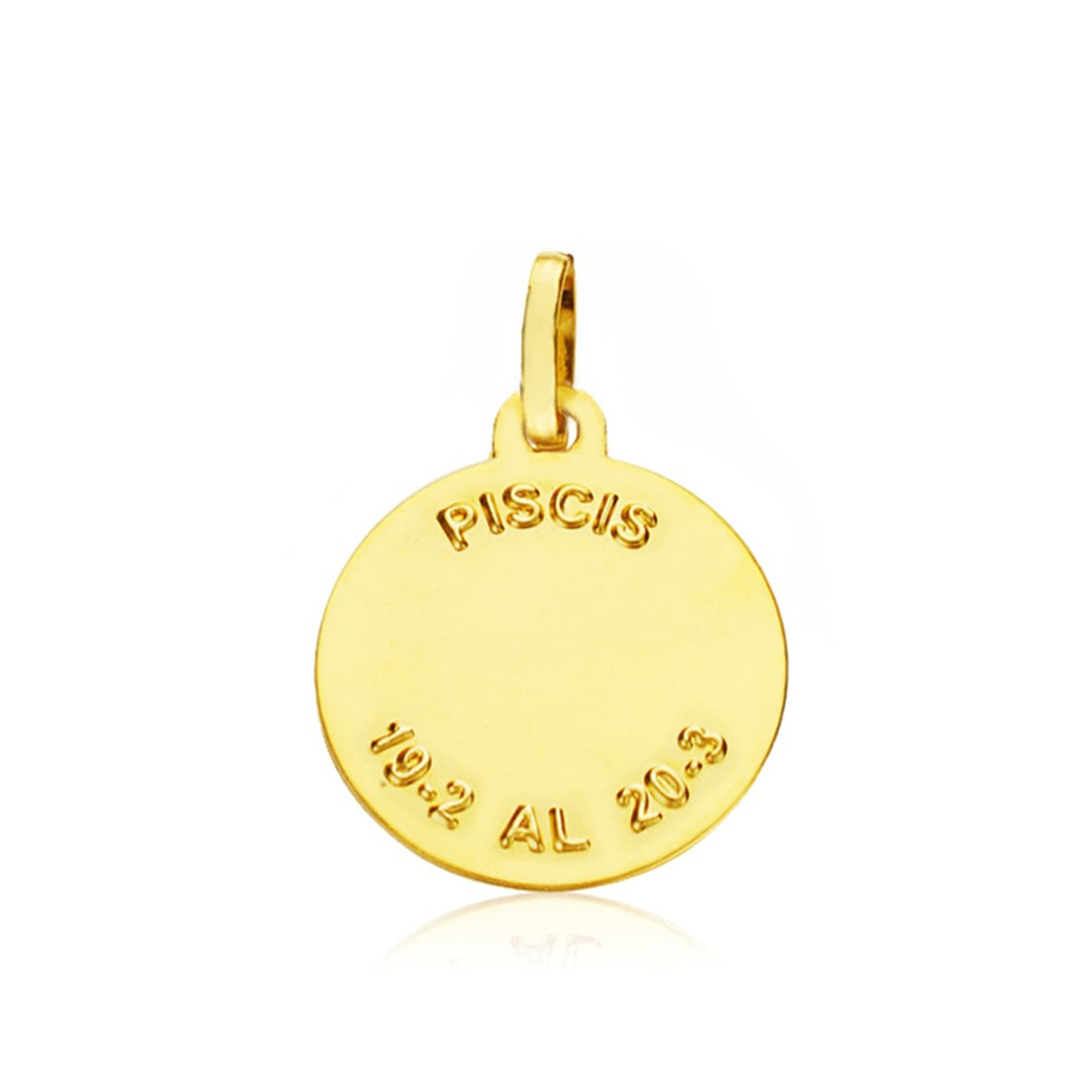 18K PLACA HOROSCOPO ORO AMARILLO PISCIS 16 MM