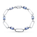 18K PULSERA ORO BLANCO PIEDRAS 19.5 CM