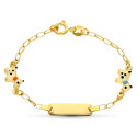18K ESCLAVA ORO AMARILLO PERRITOS. 13.5 CM