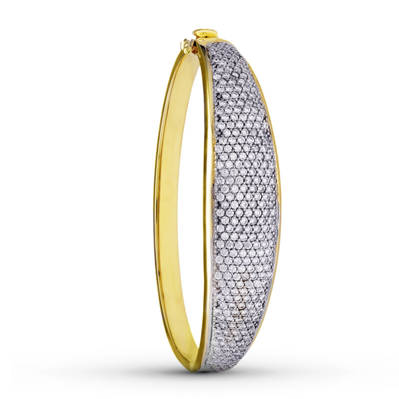 18K PULSERA RIGIDA ORO BICOLOR CIRCONITAS