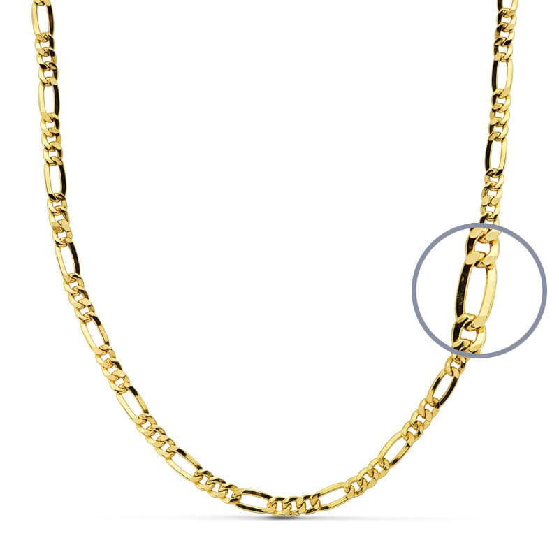 18K CADENA ORO AMARILLO CARTIER 60CM HUECA 3MM