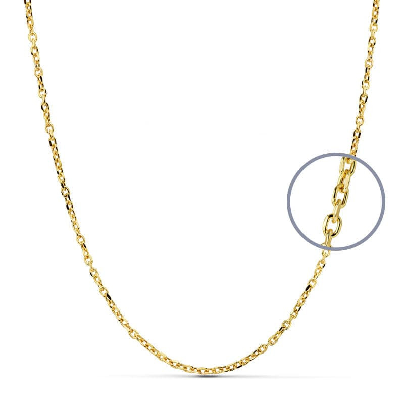 18K CADENA ORO AMARILLO FORZADA HUECA. LARGO: 60CM. ANCHO: 2 MM