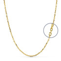 18K CADENA ORO AMARILLO FORZADA HUECA. LARGO: 60CM. ANCHO: 2 MM