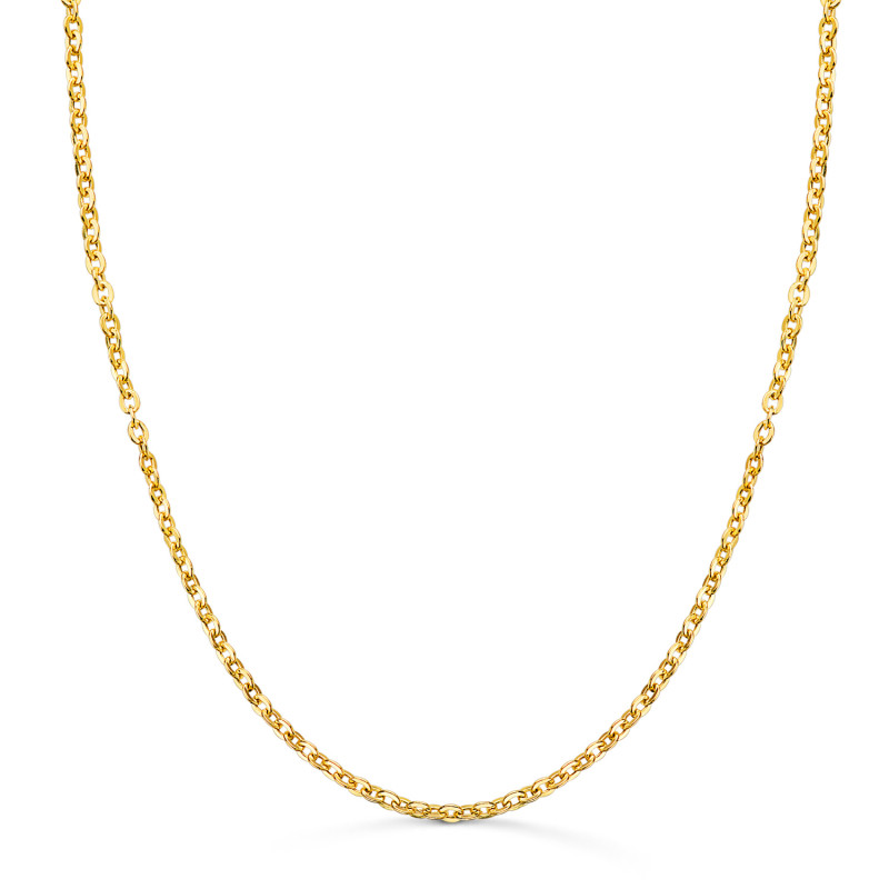 18K CADENA ORO AMARILLO HUECA FORZADA ANCHO: 2MM LARGO: 45CM