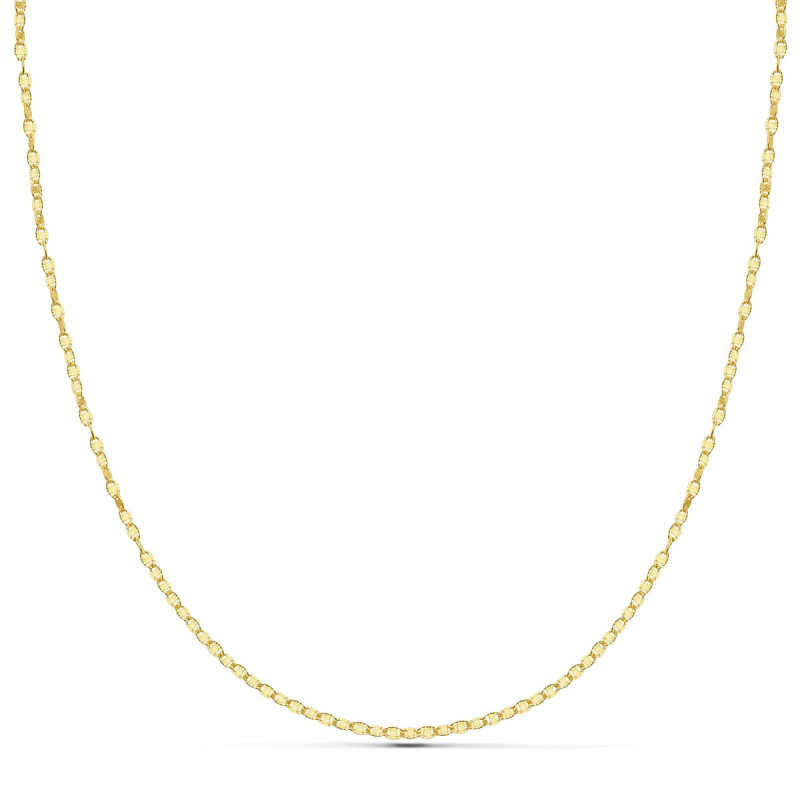 18K CADENA ORO AMARILLO MACIZA DIAMANTADA 50CM 1.5 MM
