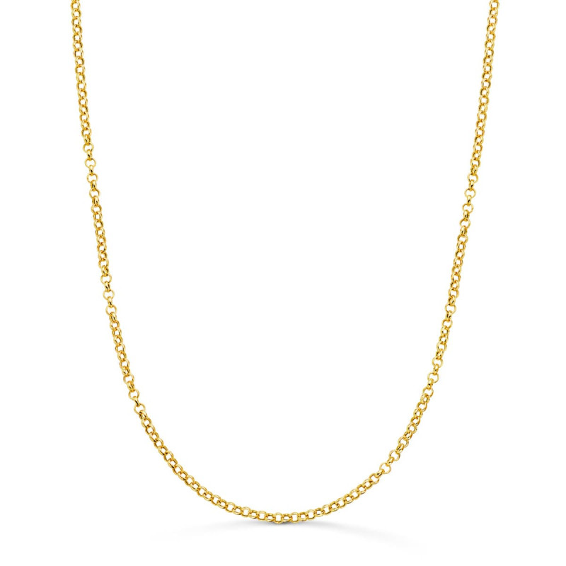 18K CADENA ORO AMARILLO ROLO HUECA ANCHO: 2MM LARGO: 45CM CIERRE REASA