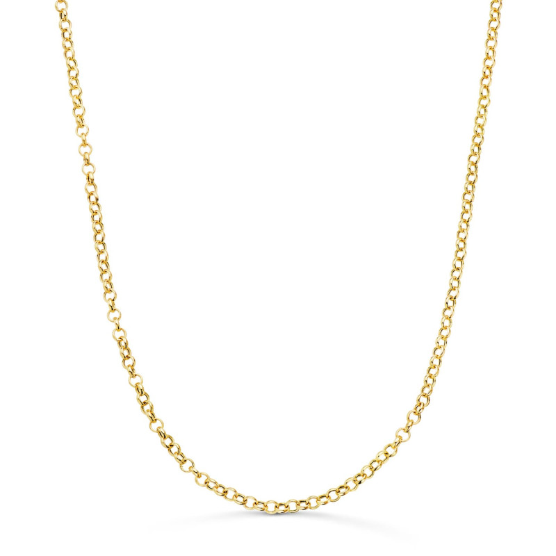 18K CADENA ORO AMARILLO ROLO HUECA LIGERA ANCHO: 2.5MM LARGO: 45CM CIERRE REASA
