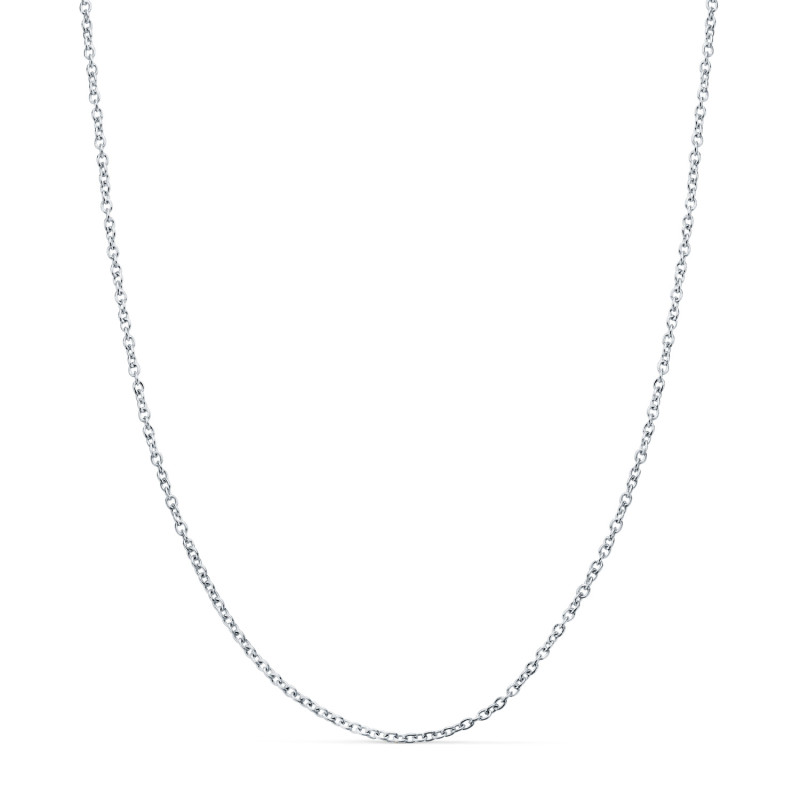 18K CADENA ORO BLANCO FORZADA MACIZA ANCHO: 1MM LARGO: 45CM