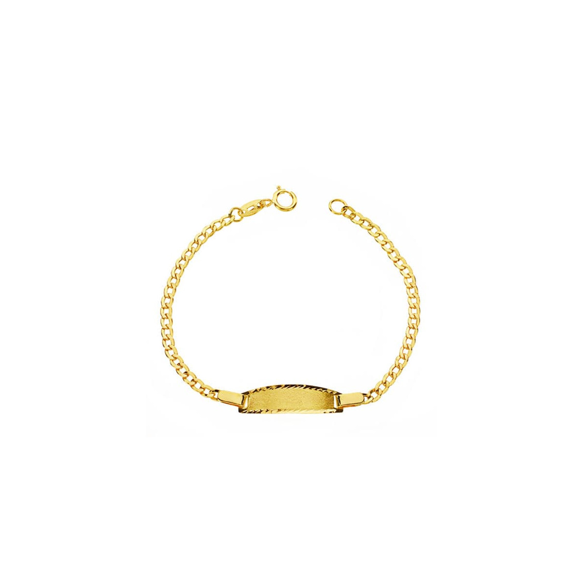 18K PULSERA ESCLAVA ORO AMARILLO BARBADA 14CM
