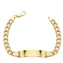 18K PULSERA ESCLAVA ORO AMARILLO BARBADA HUECA ANCHO: 7MM. LARGO: 21,5 CM  PLACA CHAPA: 42X10MM