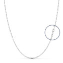 18K CADENA MACIZA ORO BLANCO 40CM 1.5 MM