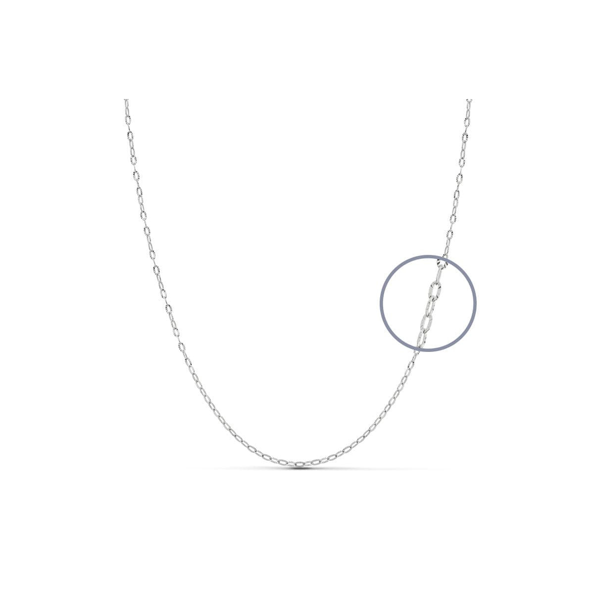 18K CADENA MACIZA ORO BLANCO 40CM 1.5 MM