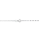 18K CADENA MACIZA ORO BLANCO ESLABONES PLANOS TALLADOS 1.5 MM 40CM