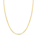 18K CADENA ORO AMARILLO FORZADA HUECA ESLABON TALLADO LARGO 40CM ANCHO 2 MM