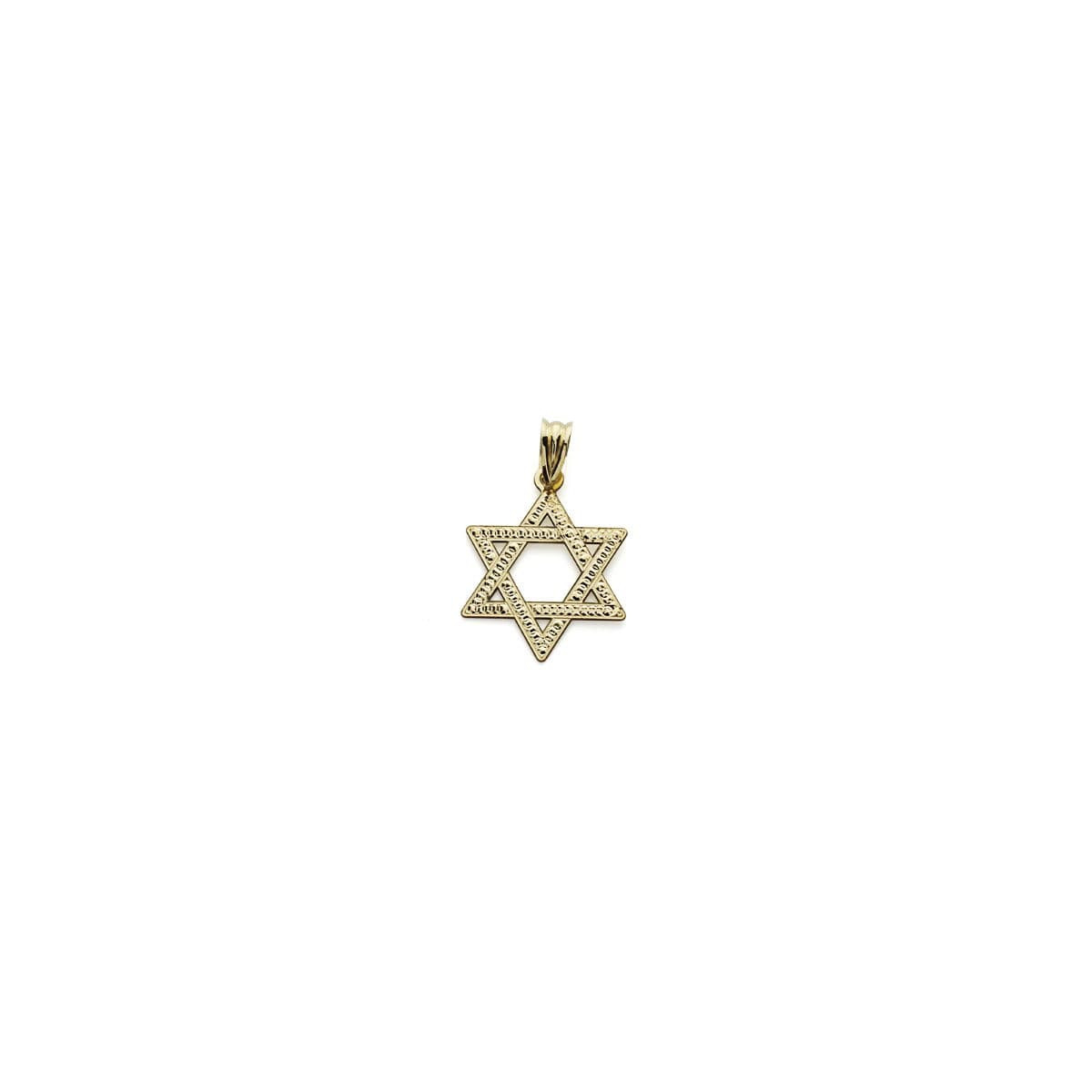18K COLGANTE ORO AMARILLO ESTRELLA DE DAVID 23X18 MM TALLADA