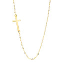 18K GARGANTILLA ORO AMARILLO CRUZ 17X8 MM CADENA FORZADA 42CM