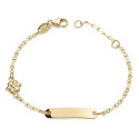 18K PULSERA ESCLAVA ORO AMARILLO MOTIVO FLOR 14CM