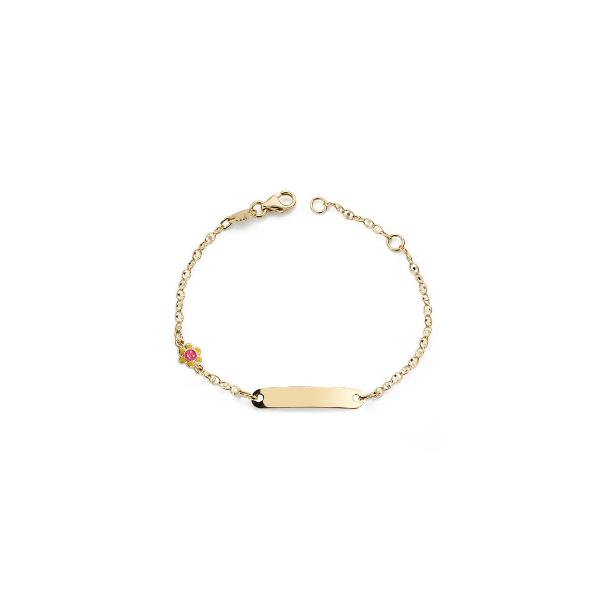18K PULSERA ESCLAVA ORO AMARILLO SOL ESMALTE 14CM