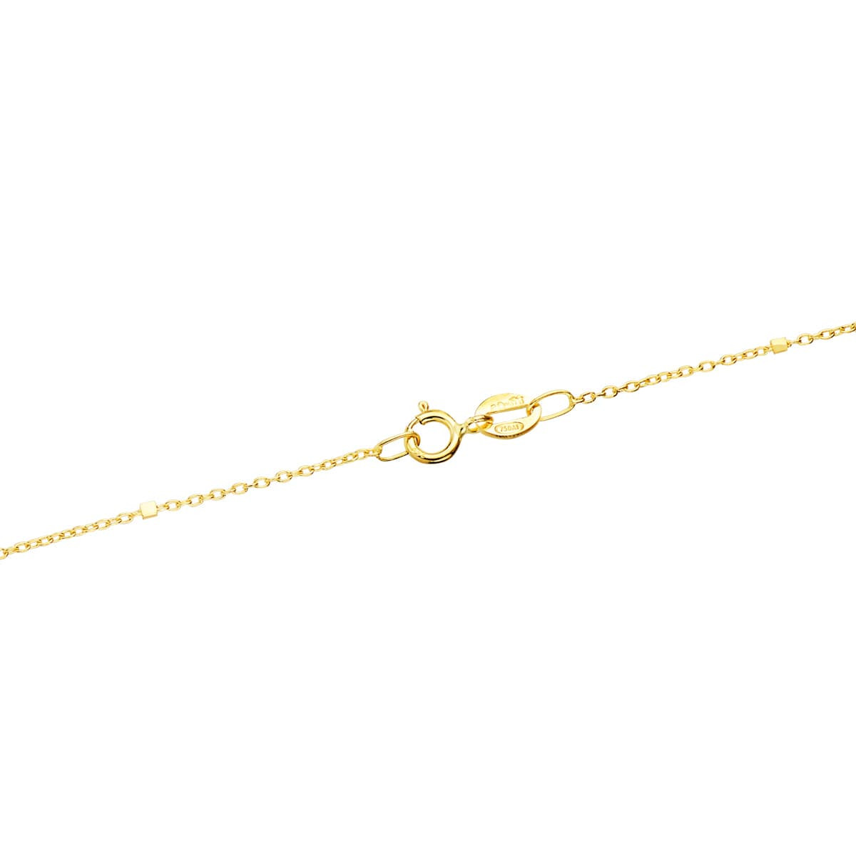18K CADENA ORO AMARILLO HUECA COMBINADA FORZADA Y CUBOS. LARGO 40CM ANCHO 1 MM