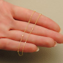 18K CADENA ORO AMARILLO HUECA COMBINADA FORZADA Y CUBOS. LARGO 40CM ANCHO 1 MM
