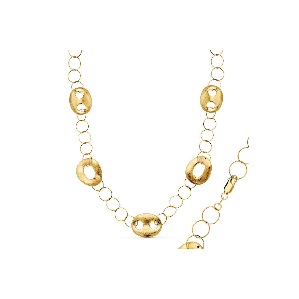 18K COLLAR ORO AMARILLO NUDO BARCO 46 CM