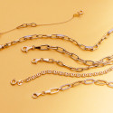 18K PULSERA ORO AMARILLO HUECA ESLABON Y TRAMO ANCHO: 4 MM. LARGO: 19CM