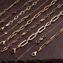 18K PULSERA ORO AMARILLO ESLABONES HUECOS ANCHO: 5 MM. LARGO: 19CM