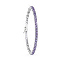 18K PULSERA ORO BLANCO PIEDRAS AMATISTAS 19CM