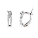 18K PENDIENTES ORO BLANCO CON DIAMANTES NATURALES. CIERRE CATALAN