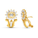 18K PENDIENTES CIRCONITAS  20 X 13 MM CIERRE OMEGA