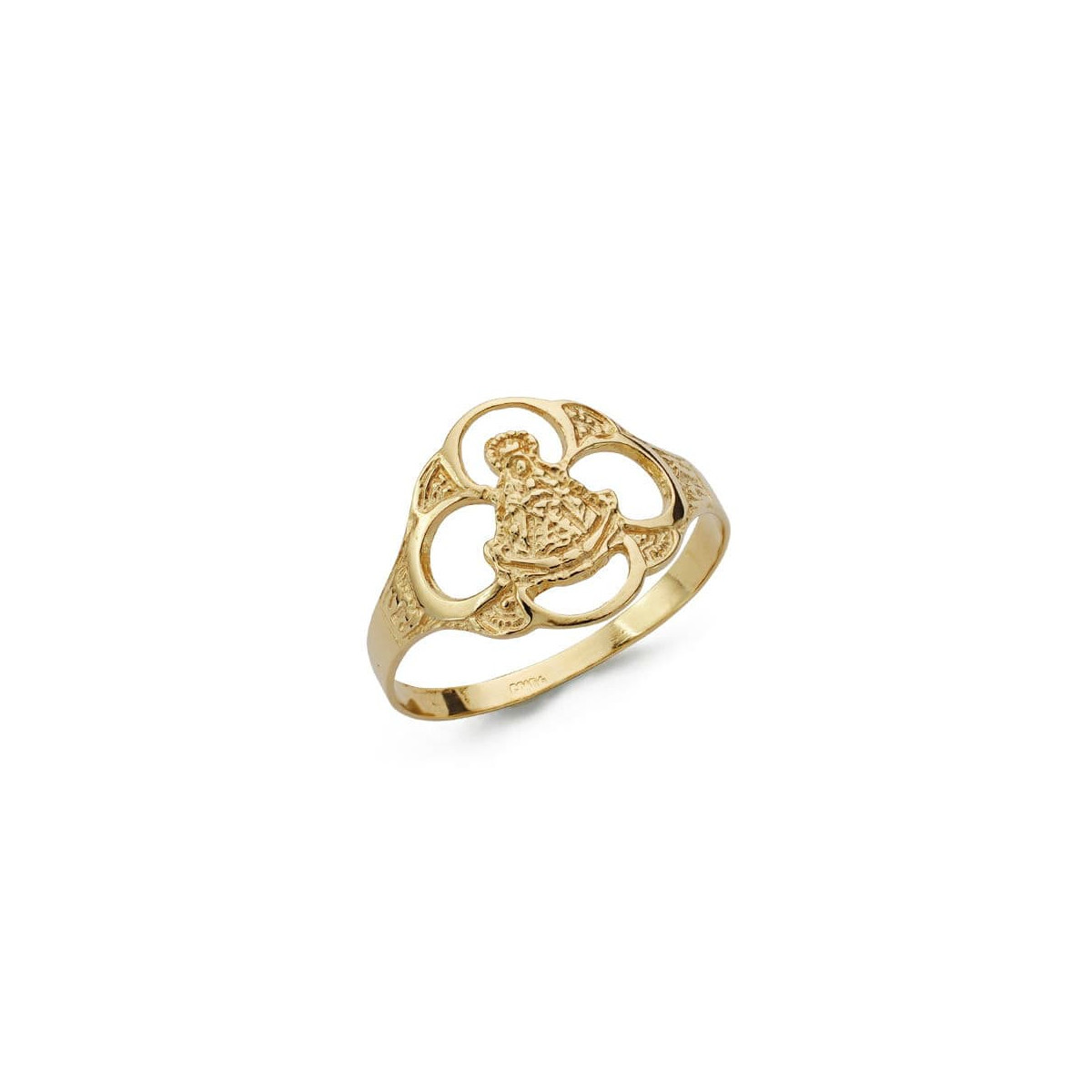 18K SORTIJA ORO AMARILLO VIRGEN DEL ROCIO PANDERETA