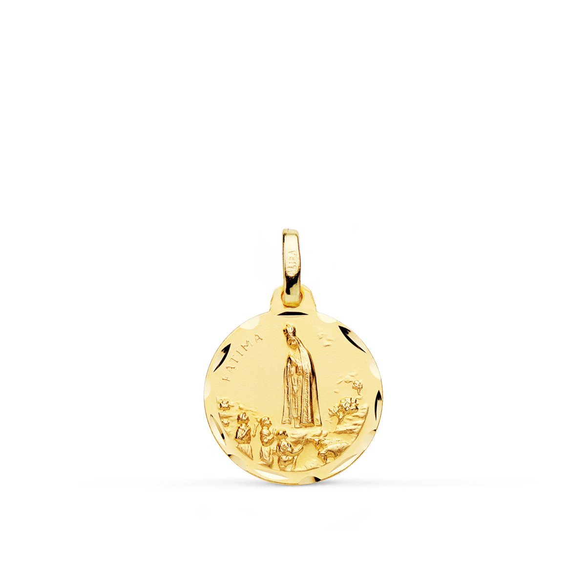 9K MEDALLA ORO AMARILLO VIRGEN DE FATIMA 9K 16 MM