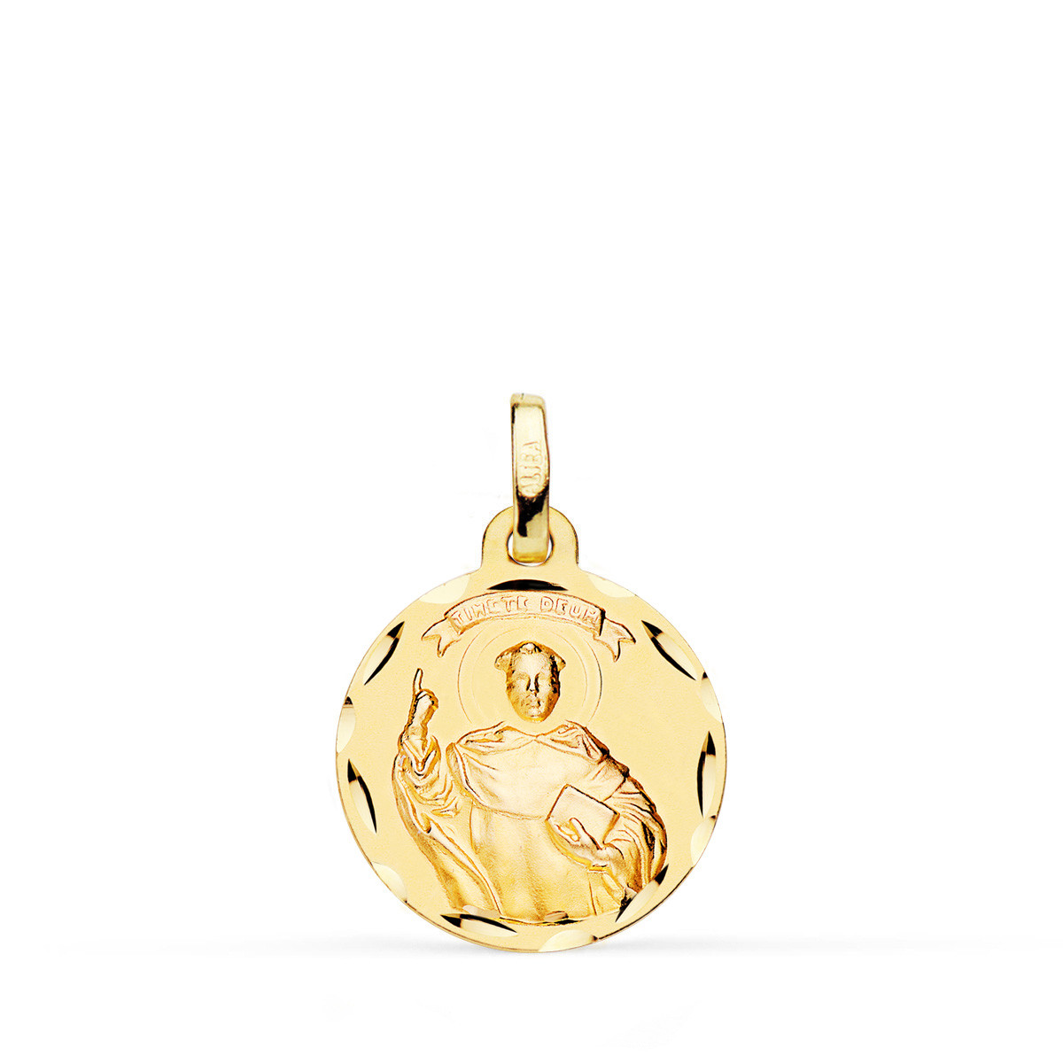 9K MEDALLA ORO AMARILLO SAN VICENTE FERRER TALLADA 16 MM
