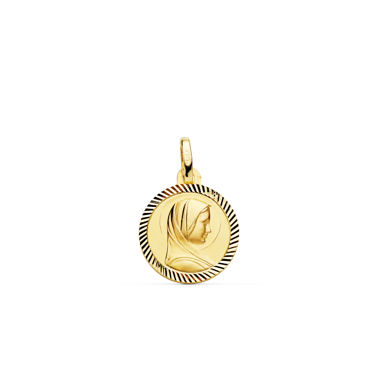 9K MEDALLA ORO AMARILLO VIRGEN FRANCESA 16 MM HELICE