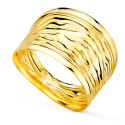 9K SORTIJA ORO AMARILLO ESTAMPADA EN BRILLO. ANCHO: 13 MM