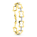 9K PULSERA ORO BICOLOR CON CIRCONITA 19CM