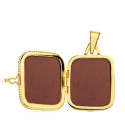 9K GUARDAPELO DIJE PORTAFOTOS ORO AMARILLO CUADRADO LABRADO. 21X18 MM