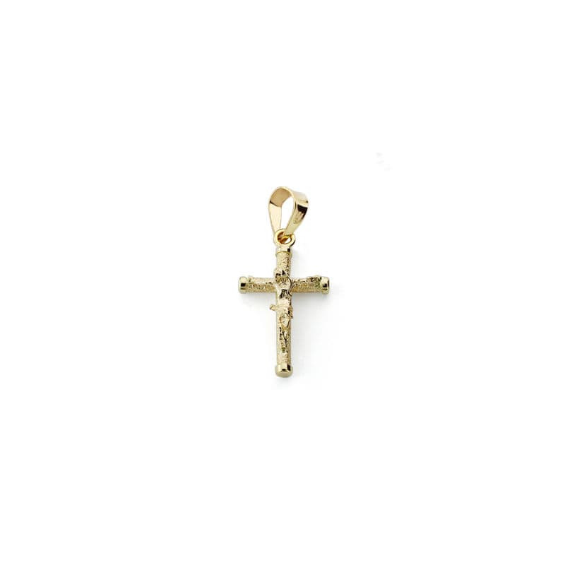 9K CRUZ ORO AMARILLO CRISTO 19X10X1.5 MM