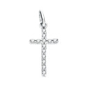 9K CRUZ ORO BLANCO CON CIRCONITA 22X12 MM