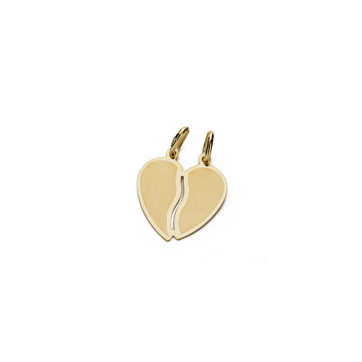 9K COLGANTE CORAZON ORO AMARILLO PARTIDO 17X15 MM