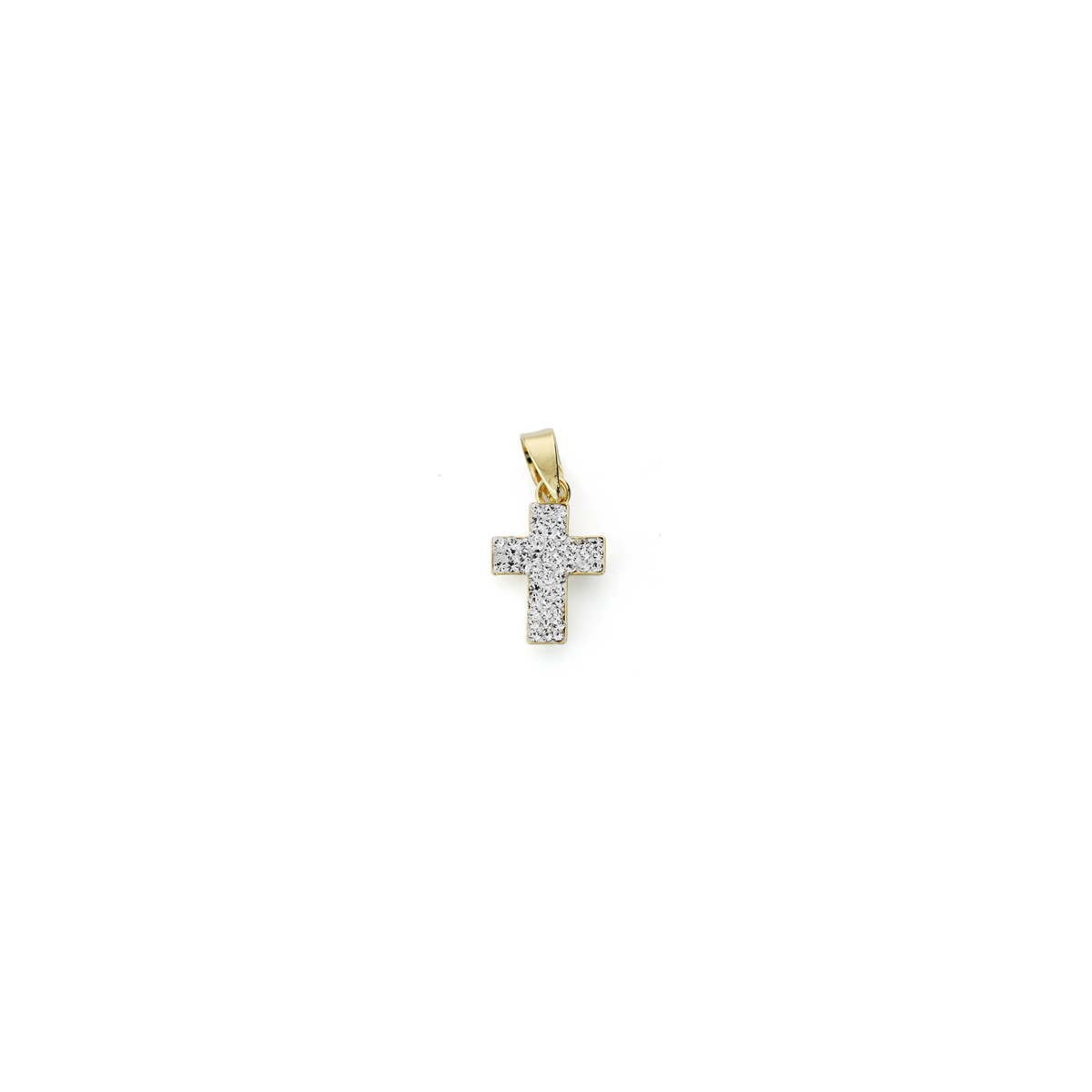 9K CRUZ ORO AMARILLO CIRCONITA 15X9 MM