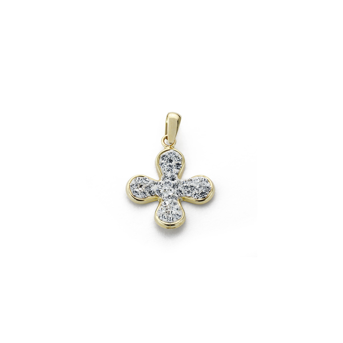 9K CRUZ ORO BLANCO CIRCONITA 17X14 MM
