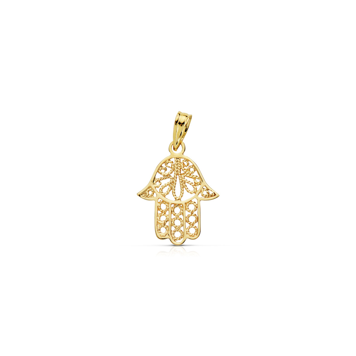 9K COLGANTE ORO AMARILLO MANO DE FATIMA 19X15 MM