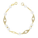9K PULSERA COMUNION PERLA 5 MM 18CM