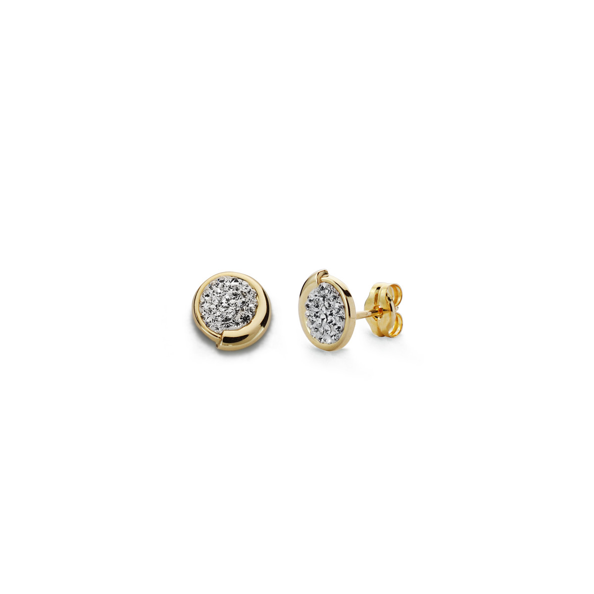 9K PENDIENTES ORO AMARILLO CIRCONITA 7 MM CIERRE PRESION