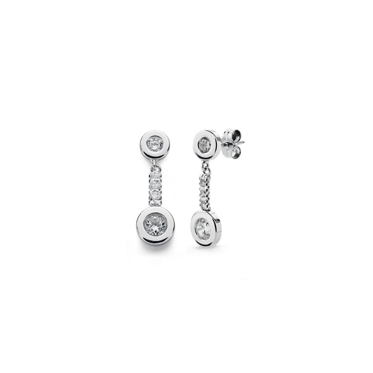 9K PENDIENTES ORO BLANCO CIRCONITA