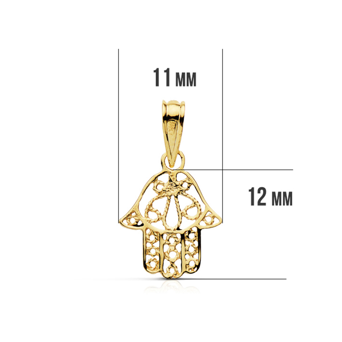 9K COLGANTE MANO DE FATIMA ORO AMARILLO 9K 14X11 MM